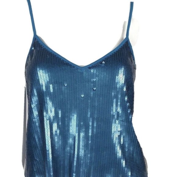 Express V-Neck Sequin Crop Tank Top XS - Picture 3 of 7